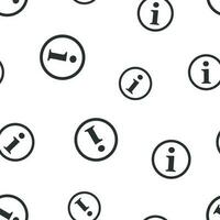 Information icon seamless pattern background. Business flat vector illustration. Speech sign symbol pattern.