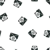 Mail envelope icon seamless pattern background. Business flat vector illustration. Email sign symbol pattern.