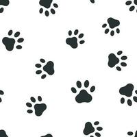 Paw print icon seamless pattern background. Business flat vector illustration. Dog, cat, bear paw sign symbol pattern.