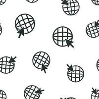 Go to web seamless pattern background icon. Business flat vector illustration. World network sign symbol pattern.