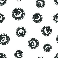 Euro coins money seamless pattern background icon. Business flat vector illustration. Coin sign symbol pattern.