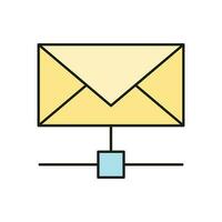 Email cloud global internet icon, remote send web message computer technology, data outline flat vector illustration, isolated on white.