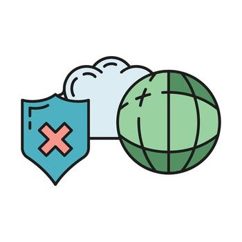 datos intercambiar nube icono, proteger remoto informacion almacenamiento, base de datos computadora tecnología información contorno plano vector ilustración, aislado en blanco.