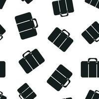 Suitcase seamless pattern background. Business flat vector illustration. Luggage sign symbol pattern.