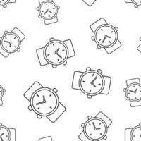 Watch clock seamless pattern background. Business flat vector illustration. Clock sign symbol pattern.