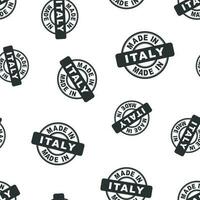 Made in Italy stamp seamless pattern background. Business flat vector illustration. Manufactured in Italy symbol pattern.