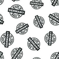 Made in Germany stamp seamless pattern background. Business flat vector illustration. Manufactured in Germany symbol pattern.