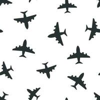 Airplane seamless pattern background icon. Flat vector illustration. Plane sign symbol pattern.