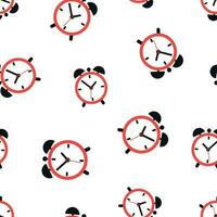 Alarm clock seamless pattern background icon. Business flat vector illustration.  Clock time sign symbol pattern.