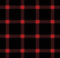 Seamless pattern with tiny dots in square grid. Red dot on black background vector