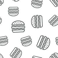 Burger fast food seamless pattern background. Business concept vector illustration. Hamburger symbol pattern.