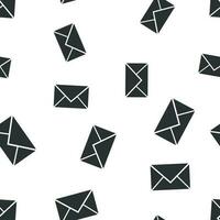 Mail envelope icon seamless pattern background. Business flat vector illustration. Email sign symbol pattern.