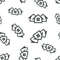 House seamless pattern background icon. Flat vector illustration. Home sign symbol pattern.