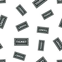 Ticket seamless pattern background icon. Flat vector illustration. Ticket sign symbol pattern.