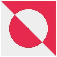 geométrico antecedentes de un circulo y triángulo aislado en un rojo antecedentes. editable resumen antecedentes vector