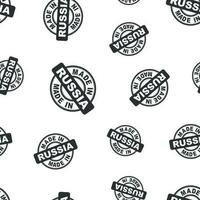 Made in Russia stamp seamless pattern background. Business flat vector illustration. Manufactured in Russia symbol pattern.