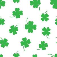 Four leaf clover seamless pattern background. Business flat vector illustration. Clover sign symbol pattern.