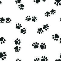 Animal paw print seamless pattern background. Business flat vector illustration. Dog or cat pawprint sign symbol pattern.