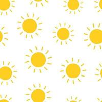 Sun seamless pattern background. Business flat vector illustration. Sun with ray sign symbol pattern.