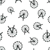 Ferris wheel seamless pattern background. Business flat vector illustration. Carousel amusement ride sign symbol pattern.