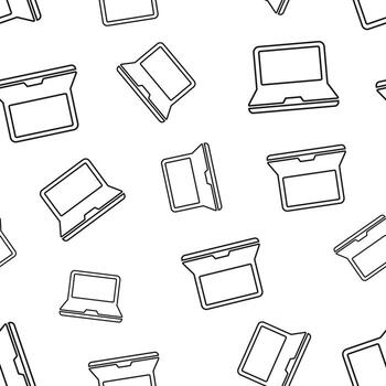 Laptop computer seamless pattern background. Business flat vector illustration. Notebook sign symbol pattern.