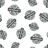 Made in Germany stamp seamless pattern background. Business flat vector illustration. Manufactured in Germany symbol pattern.