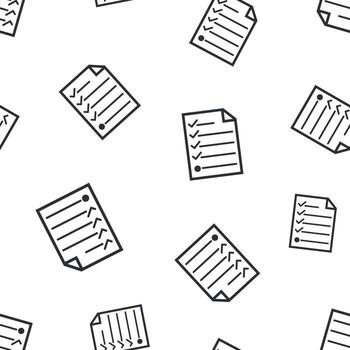Checklist seamless pattern. Business concept document checkbox pictogram. Vector illustration on white background.
