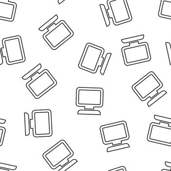 computadora sin costura modelo antecedentes. negocio plano vector ilustración. monitor firmar símbolo modelo.