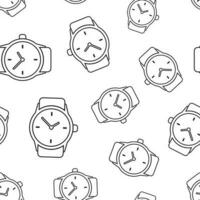 Watch clock seamless pattern background. Business flat vector illustration. Clock sign symbol pattern.