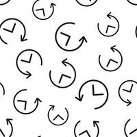 Clock timer seamless pattern background. Business flat vector illustration. Clock watch sign symbol pattern.