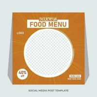 Social media post design of food . Pro Vector .