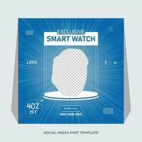 Exclusive smart watch social media post design template . Pro Vector .