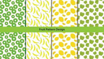 Fruits seamless pattern design layout set . Pro vector .