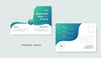 Business postcard design template . Pro Vector .