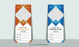 Business roll up banner design template . Pro Vector .