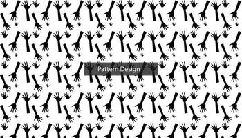 Seamless pattern with people hand print Pro Vector .