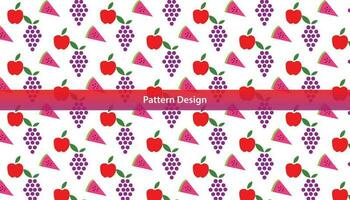 Seamless pattern design of fruits Pro Vector .