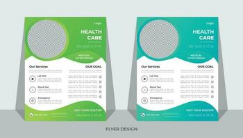 Professional medical flyer design template layout . Pro Vector .