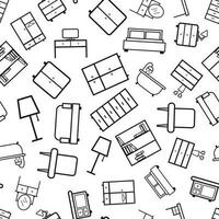 Furniture seamless pattern background. Business flat vector illustration. Furniture  symbol pattern.