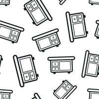 Cupboard furniture seamless pattern background. Business flat vector illustration. Furniture symbol pattern.