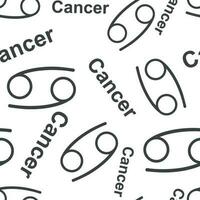 Cancer zodiac sign seamless pattern background. Business flat vector illustration. Cancer astrology sign symbol pattern.
