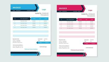 Abstract invoice design Pro Vector .