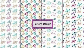 Colorful geometric shape pattern design set . vector