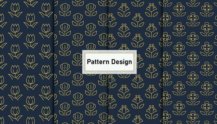 Geometric floral flower pattern design . Pro Vector .