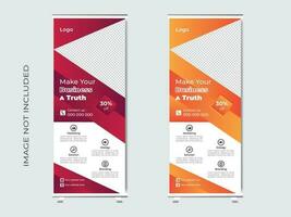 Corporate roll up banner design template Pro Vector .