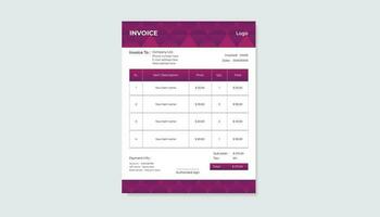 Minimal invoice design Pro Vector .