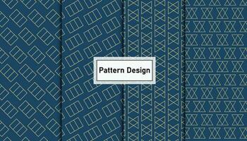 Geometric lines seamless pattern design set . Pro Vector .