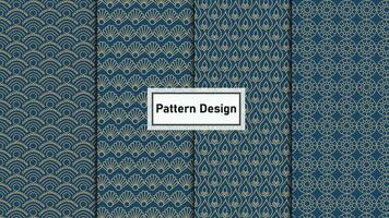 Pattern set design of geometric shape . Pro Vector .