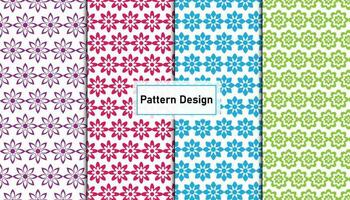 Colorful flower pattern design set . vector