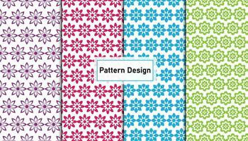 Colorful flower pattern design set . vector